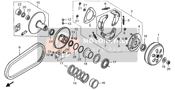 23100KGG911, Correa,  Transmision, Honda, 3